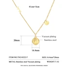 Necklace SP-LAM Wholesale Round Coin Stainless Steel Pendant Necklace Letter Necklace For Women