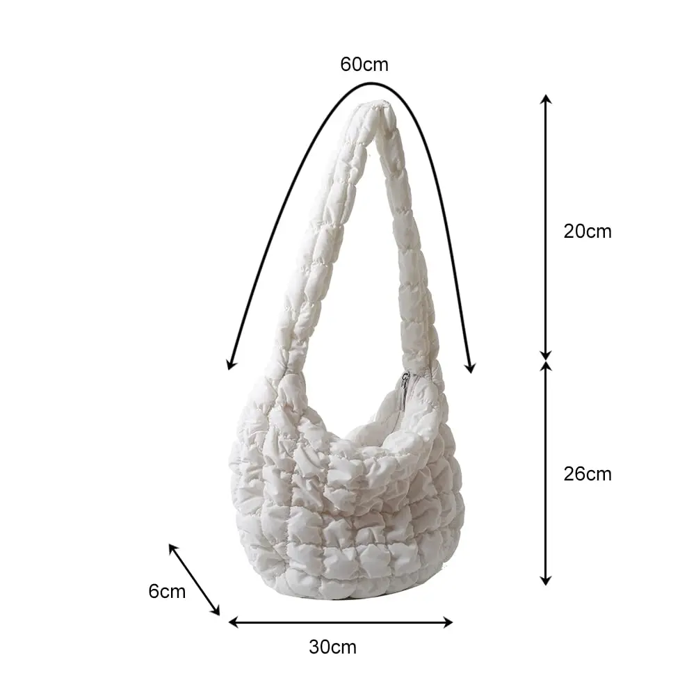 Larger  Fashion Puff Cotton Winter Puffer Bag Shoulder Women Handbag Puffer Quilted Women's Tote Bag Ladies Luxury Handbags factory