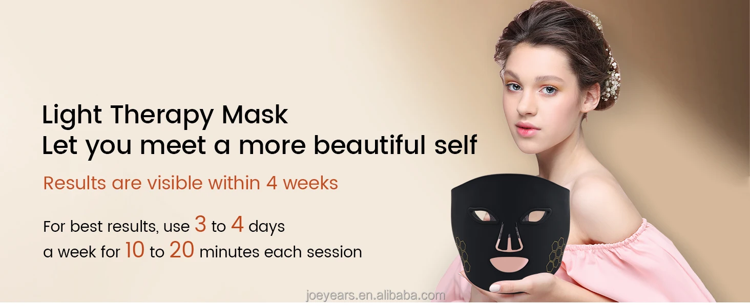 LED Photon Beauty Mask Instrument 216pcs LED Beads Facial Beauty Mask Infrared Red Light Therapy Face Mask