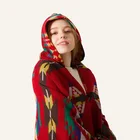 Cape 2021 Hot Selling Pashmina Ethnic Style Knitted Hoodie Fancy Cape Shawls For Winter