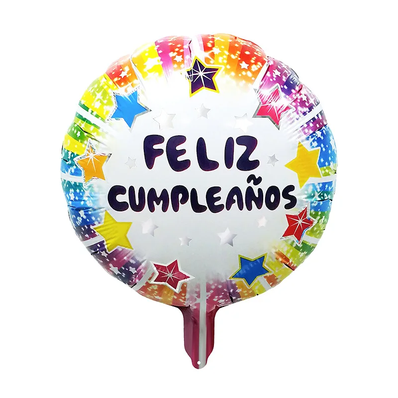 18 Inch Spanish Happy Birthday round aluminum Spanish birthday party decoration wholesale foil balloon