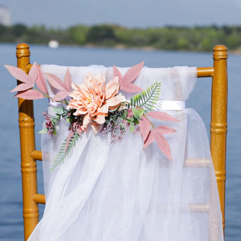 2023 Artificial Flowers Wedding Aisle Decorations Pew Flowers Wedding Decoration Ceremony Party Chair Supplies