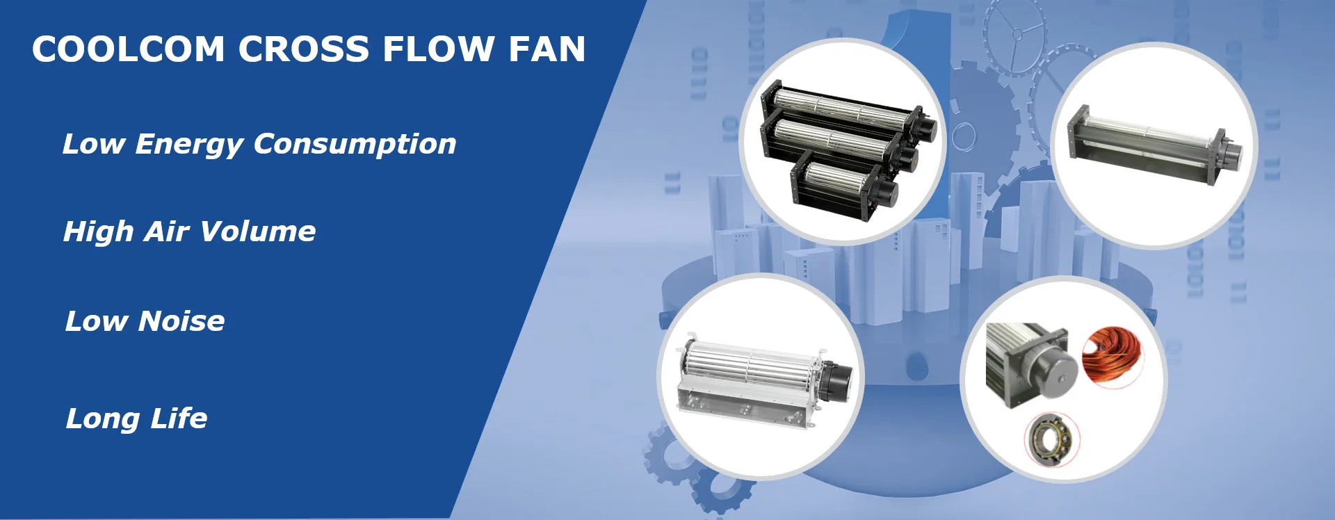 Cross Flow Fan, 24V, CM30350HB12-PB, 30mm, Steel - detail 2