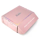 Pink Pink Pink Paper Beauty Products Holographic Frame Shipping Subscription Corrugated Box With Foil Logo