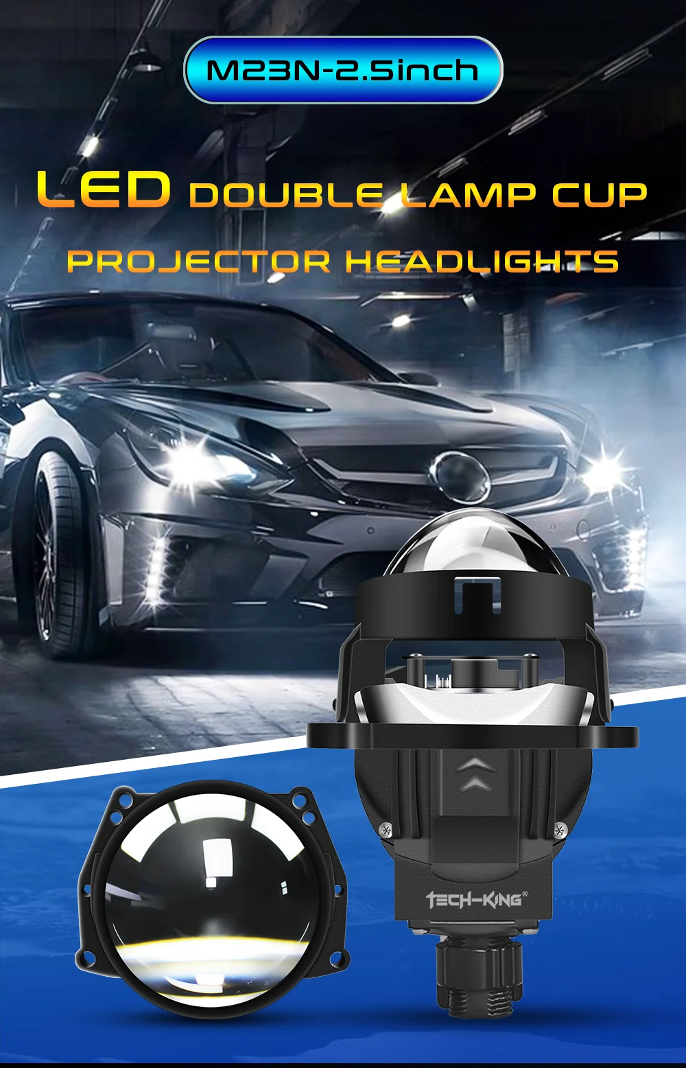 Wholesale M23N High Power Led Headlights Lenses 130W Bi Led Projector Lens Lamp for Car 28000lm H4 Bulbs for Car Accessories
