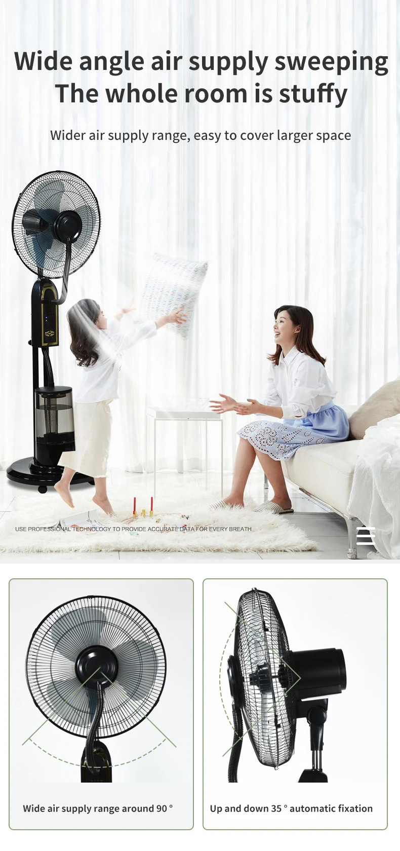 Cooling Mist Solar Fan, 75W, ABS - detail 24