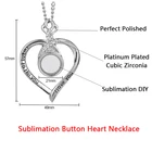 Heart Heart Lockets Pendant Necklace Memorial Day Souvenir Gift Sublimation Button Snap Heart Necklace