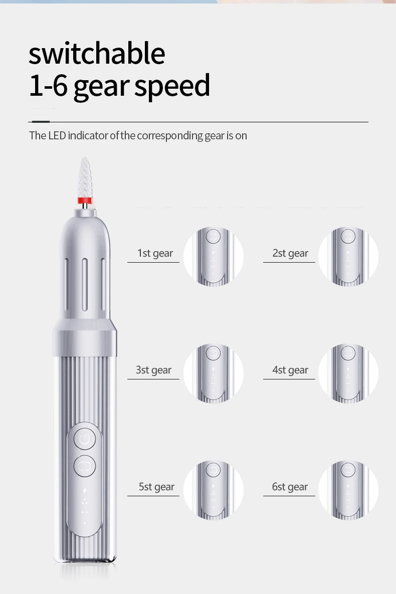 AT-NDB-258 Rechargeable Manicure Grinder Electromechanical Mini Portable Nail Remove Pen Polishing Extracting Skin Manicure Tool manufacture