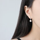 Pearl Earring Elegant 925 Sterling Silver Pearl Zircon Stud Earring