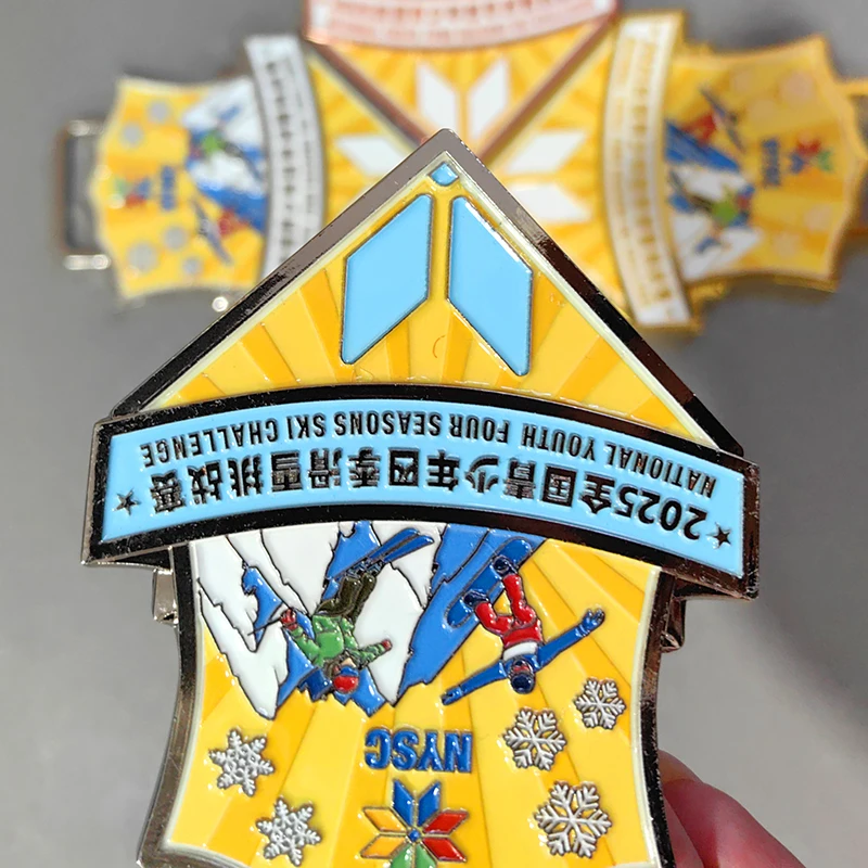 Personalized 3D Dance Skiing Roller Skate Medals Metal Zinc Alloy Puzzle Plated with Ribbon-Custom Sports Awards manufacture