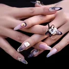 Lace Nail Lace Wholesale 10pcs/set Black White Lace Nail Art Transfer Sticker