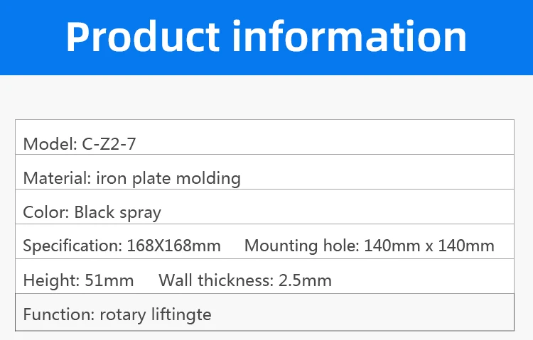 Durable Steel Office Chair Mechanism with 170*170mm Size and 2.5mm Thickness for Rotating & Lifting
