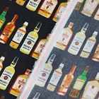 Fabric Silk 100% Handmade Black Color Branded Custom Various Wine Bottles Digital Printing Tie Fabric Silk