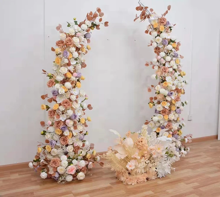 High-quality props bull horn iron aluminum art arch shelf for wedding party decoration backdrop