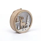 Crafts Wood Customized European Wooden Christmas Ornaments Promotional Gift Ornament Set Woodcarving Crafts
