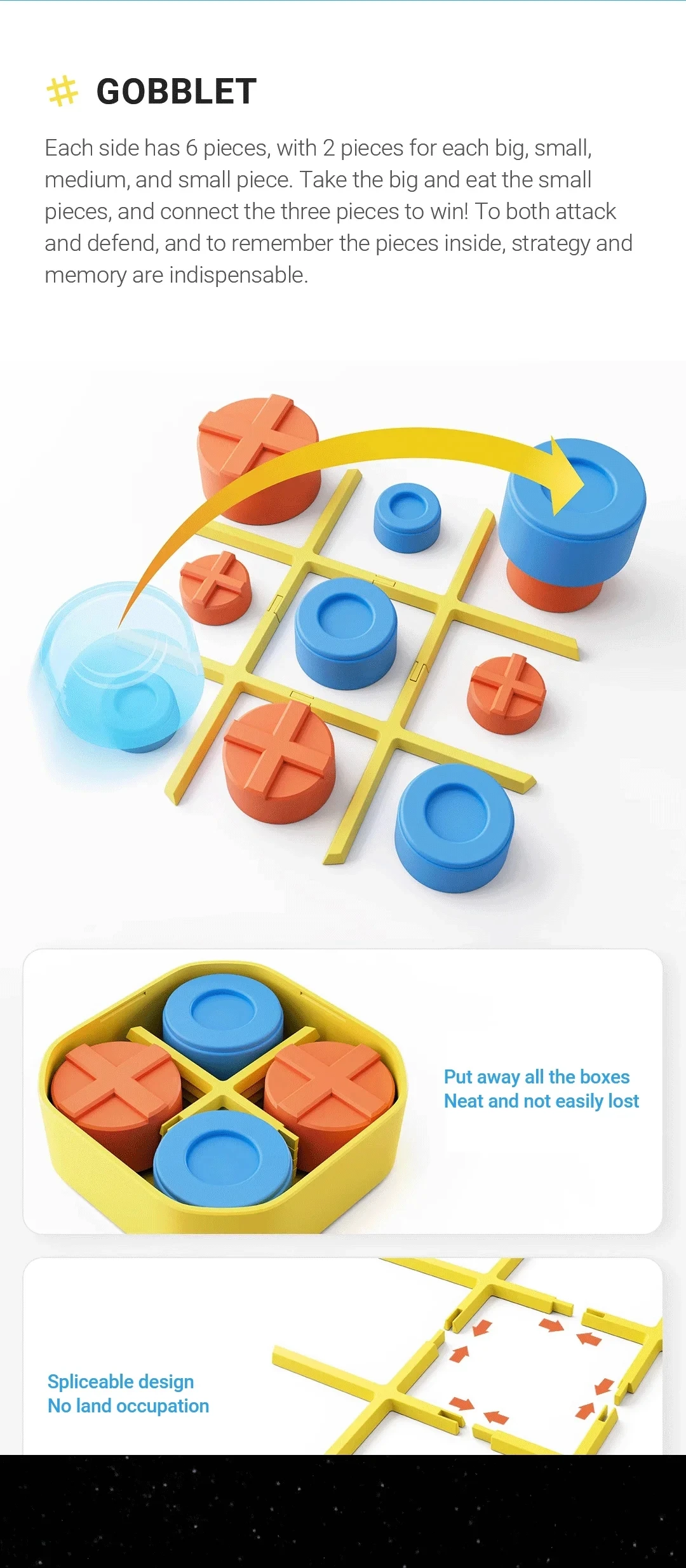 2024 Giiker TIC-TAC-TOE BOLT Chess Puzzle Toys Compact And Portable Family Board Game Chess Toys For Kids Gifts