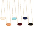Custom Stone Custom Design Resin Crystal Natural Stone Geometric Pendant Women's Short Pendants Necklace