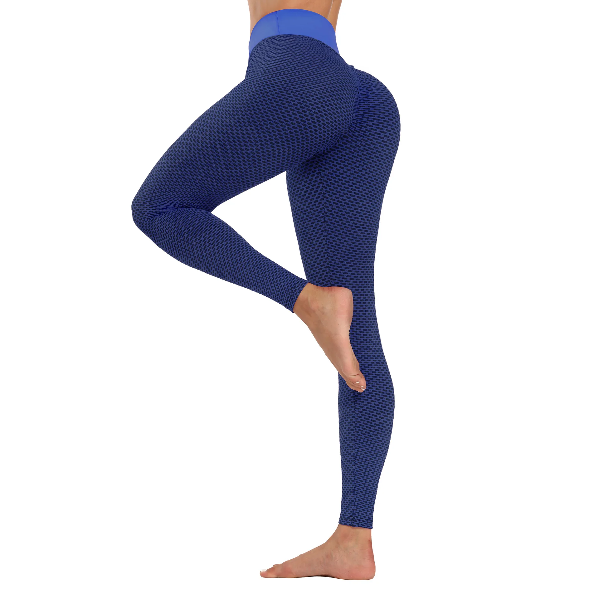 Lulu yoga wear women sports thick fabric peach hip high waist fitness pants jacquard bubble yoga pants