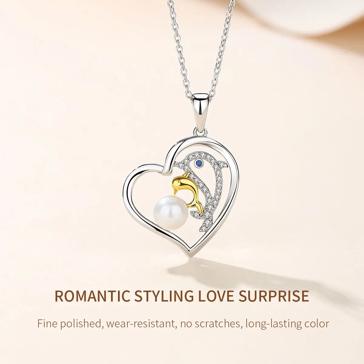 CDE YN1084 Fine Jewelry 925 Sterling Silver Heart Shaped Necklace Wholesale Animal Women Pendant Necklace