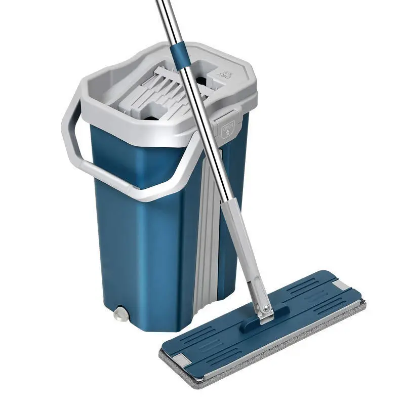 Smart mop hands-free self-cleaning drying 360 degree rotating squeezing mop and bucket set