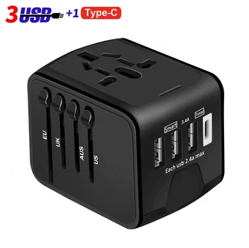 USB International Travel Adapter With Type C to USB 3.0 Adapter/Universal Travel Adapter