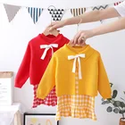 For Girls Girls Sweater Designs For Kids Plaid 2pcs Knitted Suit Winter Baby Sweater Dresses Designs For Kids Girls