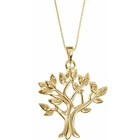 Jewelry Vivid S925 Sterling Silver 14K Gold Plating Lucky Lifes Tree Necklace Customized Unisex Jewelry