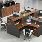 4 Person Modular Cubical Cubicles Modern Staff Desk Furniture Office Workstations