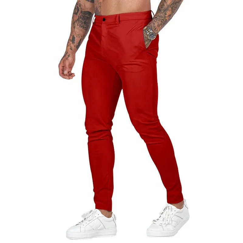 Pudolla Men's Golf Pants Stretch Sweatpants with Zipper Pockets Slim Fit Work Casual Joggers Pants for Men