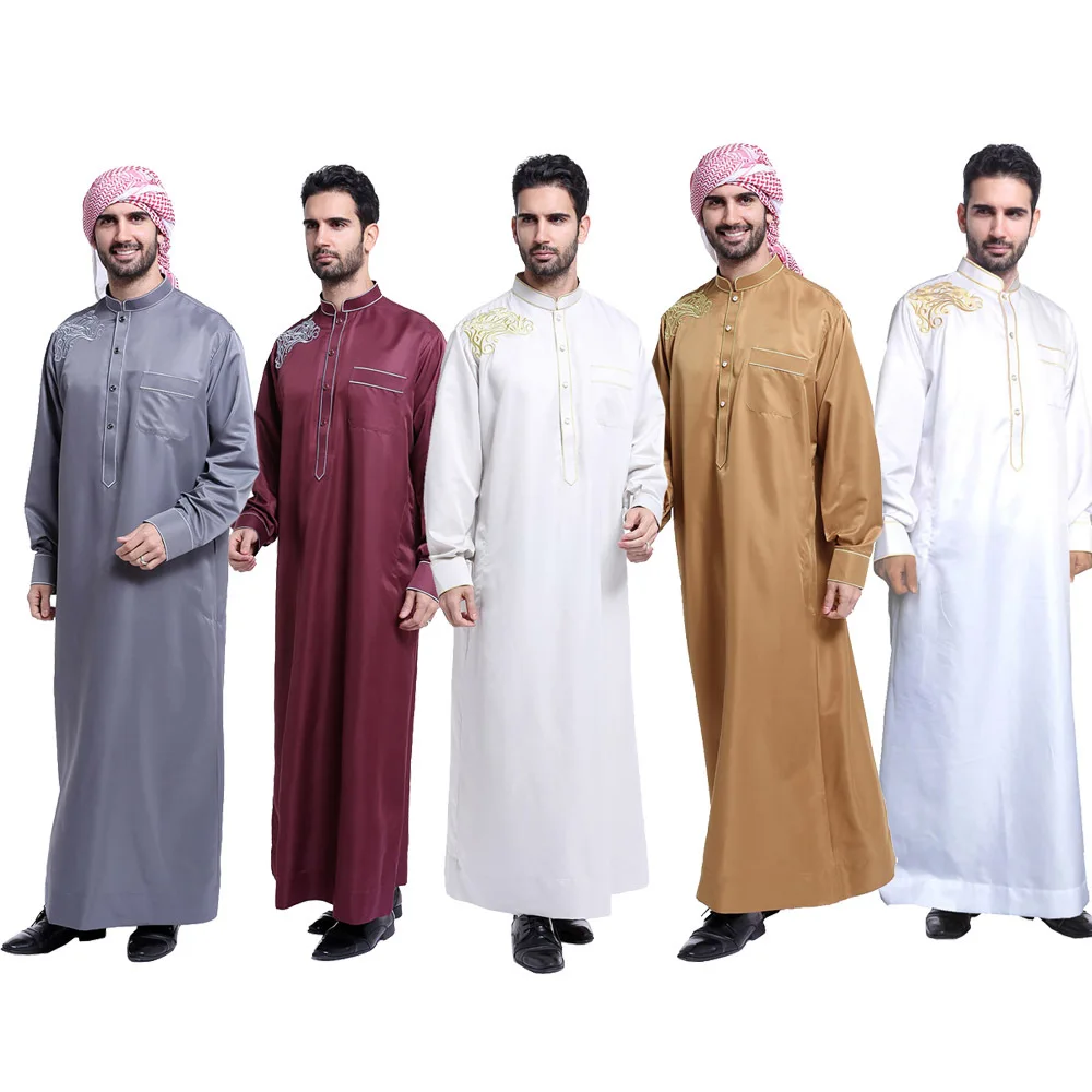 Long Sleeve Islamic Men Arabic Thobe 