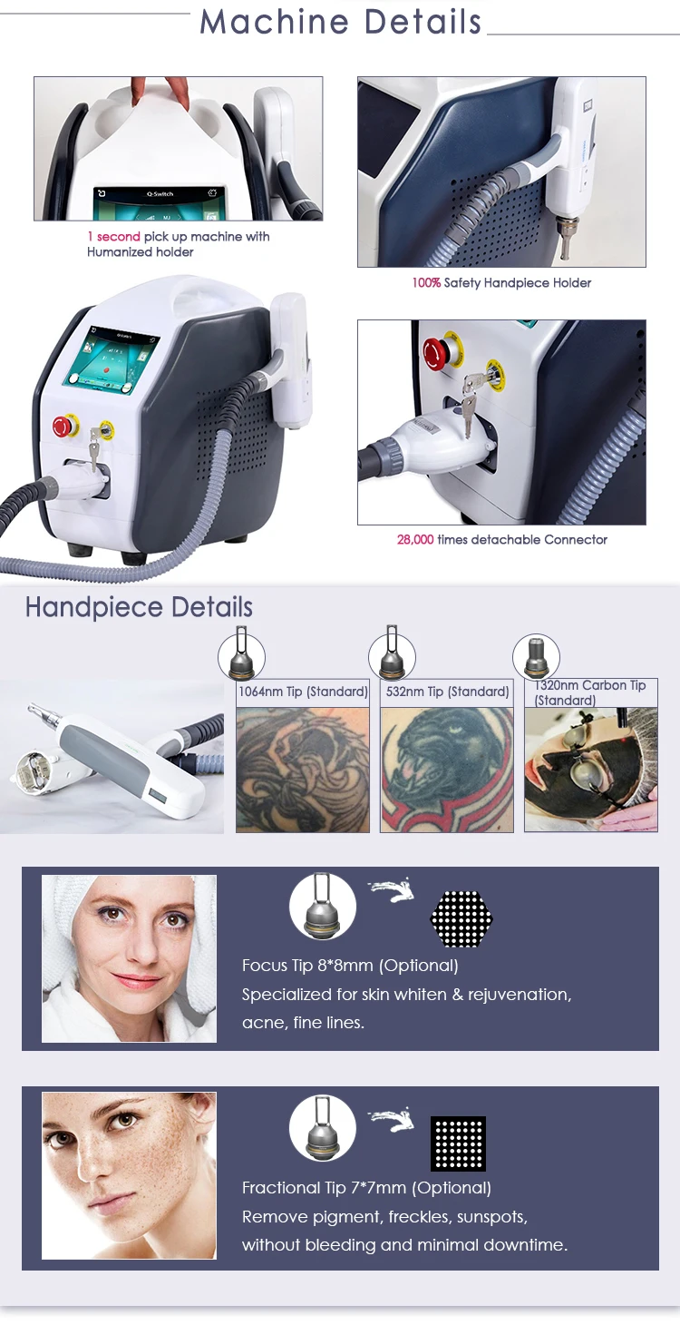 Best price professional q switch laser tattoo eyebrow tattoo removal carbon peeling birth mark removal