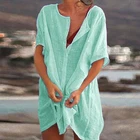 Beachwear 2021 Women's Cotton Swimwear Beach Cover Up Beach Dress For Swim Beach Dress Cover Up Beachwear