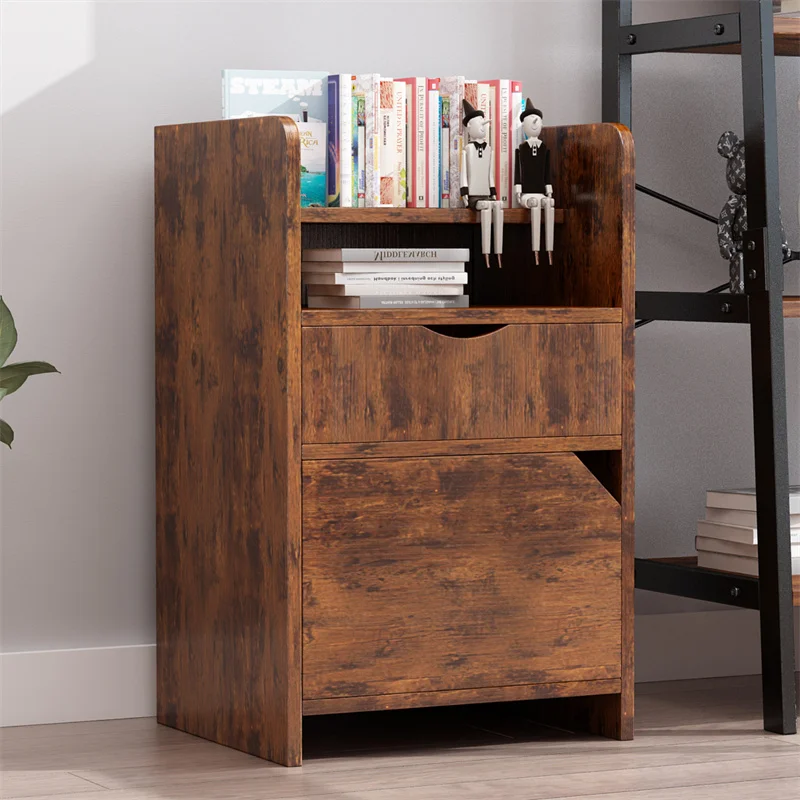 YQ FOREVER Vintage Style Beside Table Cabinet Nightstands Living Bedroom Furniture