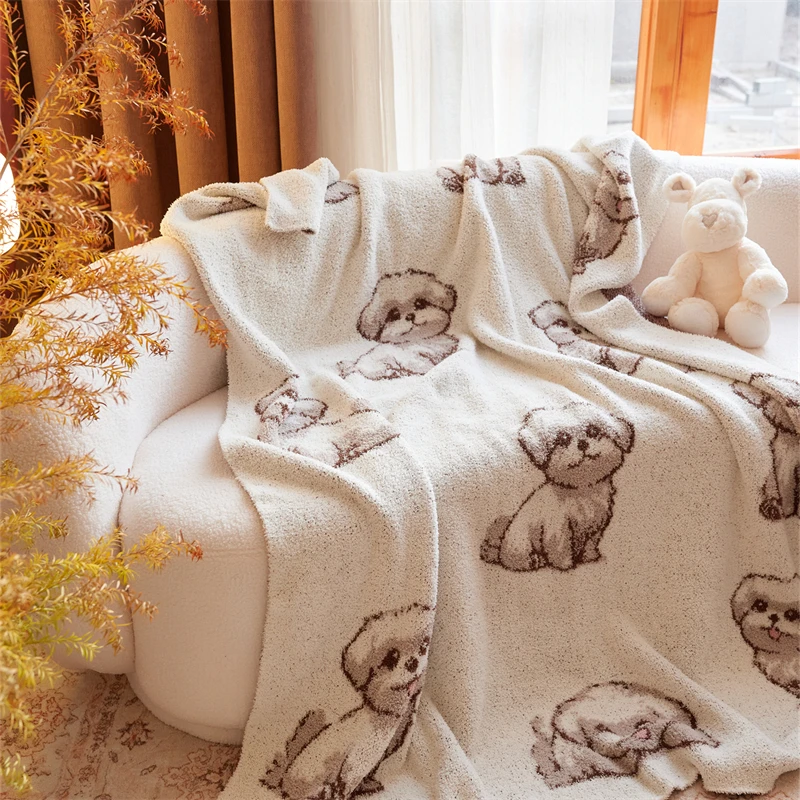 product bd cute puppy knitted blanket soft and comfortable not to be missed for those who love puppies-57