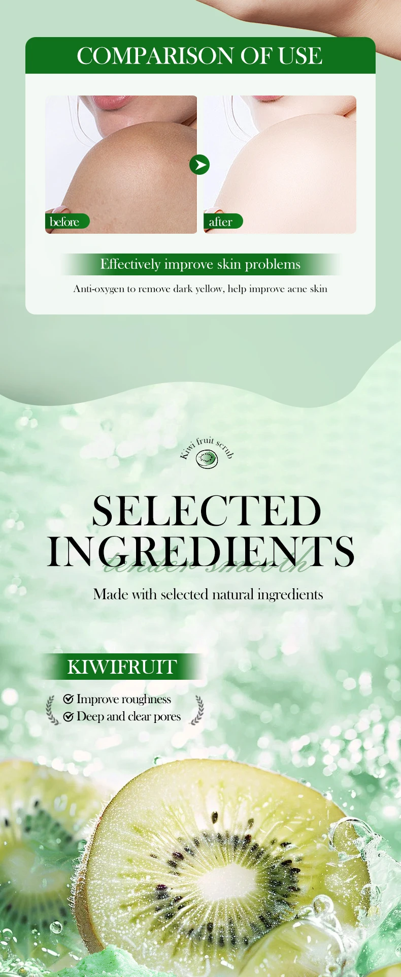 product wholesale sadoer natural organic herbal body scrub avocado blueberry vitamin c rich beauty buffets brightening customized-7