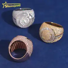 Fully Iced Out baguette Diamond Rings Fashion Hip Hop Men Ring Gra Certified 925 Silver Moissanite Ring for Men