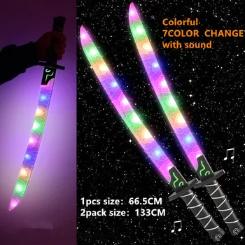 2024 new led Luminous Halloween Toys Sword with Sound LED Toy Sword Set with detachable lid Plastic toy Sword