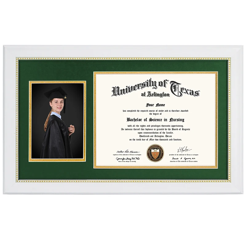 High-Clarity Glass Protection for Certificate Display Glass front panel of gold trim photo frame