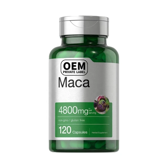 Private Label Maca Capsules Maca Root Powder Pills Ginseng Dietary Supplement Strong Energy Black OEM Herbal Supplements 001