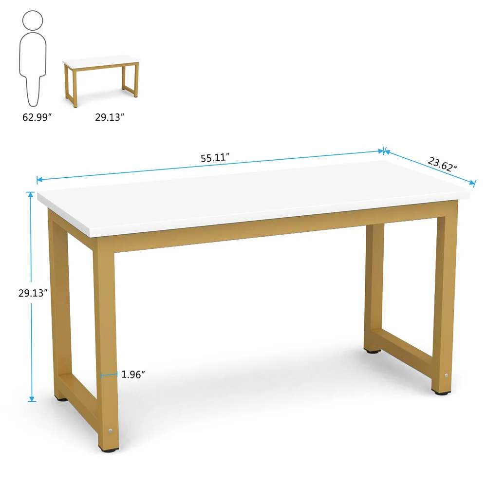 Tribesigns Modern 55 inches Large Office Study Writing  Desk Computer work Table desks for Home