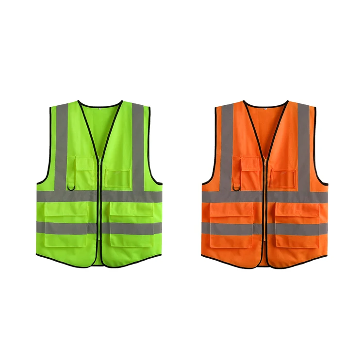 2 Pockets Neon Green Safety Vest 