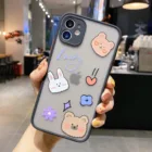 Mobile Phone Side Iphone 15*8*1.2 Cartoon Bear Clear PC+TPU Mobile Phone With Colored Side For Iphone 12 Series