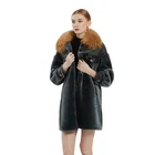 Coat Leather Hot Sale Hot Style Thick Women's Sheep Fur Coat Australian Sheep Skin Red Fox Fur Lamb Leather