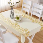 Wedding Floral Elegant Biodegradable Round Eco Friendly Gold Wedding Floral Tablecloth