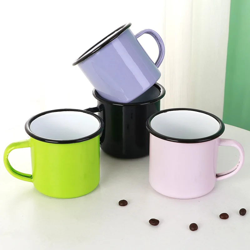 Custom Printing Enamel Camping Mug 350ML Enamel Coffee Mugs