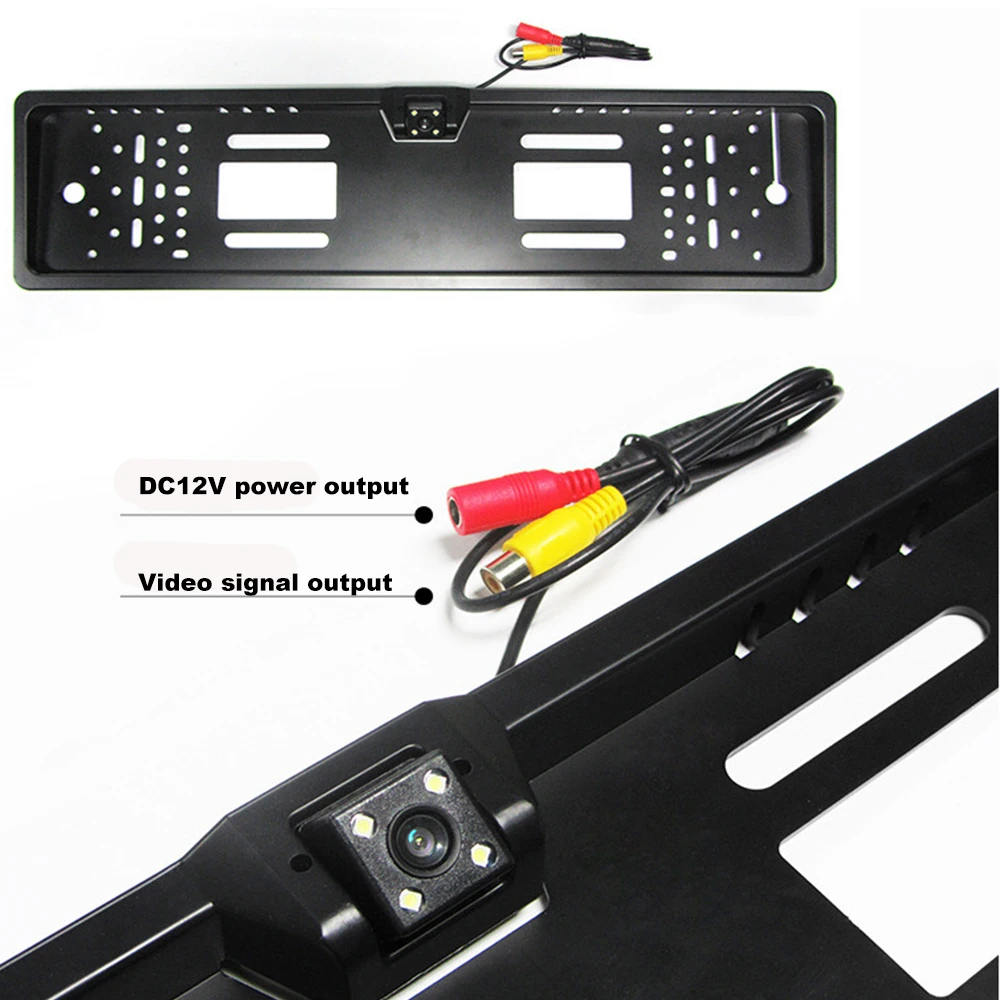 Car Number Plate Frame HD Waterproof EU Number Plate Car Rear View Reverse/reversing Parking Backup Camera Universal IP 68 5V 6M manufacture