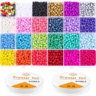 Amazon Hot Selling 7200 Pcs Mini Glass Rainbow Beads Pony Seed Beads For Jewelry Making