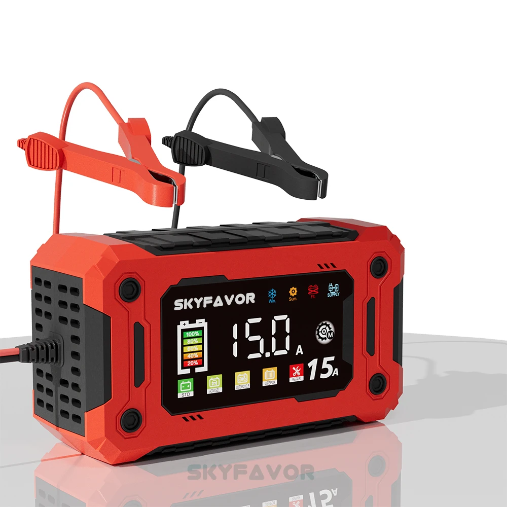 Latest fast 12V battery charger 12V 15A Universal lifepo4 lead acid automatic motorcycle car battery charger with power supply