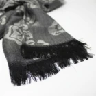 Silk Scarf Elegant Grey Silk Handfeel Floral Design Patten Luxury Women Autumn Winter Scarf Shawl
