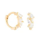 925 Silver Earrings Silverearringearring Hoop 925 Crystal Huggies White Zircon 925 Silver Rhinestone Hoop Earrings